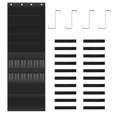 Imagem de KHZSPP Armazenamento de brinquedos para pendurar, organizador sobre a porta para armas de brinquedo, cabide de porta de armazenamento de brinquedos com bolsos e compartimentos para lançadores de