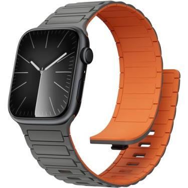 Imagem de Pulseira magnética esportiva para Apple Watch Ultra/2/3 de 49 mm, 45 mm, 46 mm, 44 mm, 42 mm, 41 mm, 40 mm, 38 mm, para Apple Watch, séries 11, 10, 9, 8, 7, 6, 5, 4, se 2