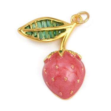 Imagem de Ipotkitt Latão esmaltado borboleta coração flor água-viva sol morango olho turco pingentes de milho para artesanato faça você mesmo, joias, pulseiras, colar, brincos, chaveiros, Esmalte, Sem Pedra