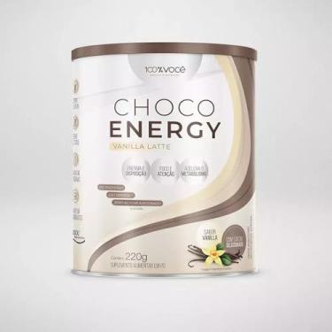 Imagem de 100% VOCÊ Choco Energy Vanilla Latte, Suplemento Alimentar em Pó, 220g, Zero Açúcar, Com Cafeína, Colágeno e Vitaminas