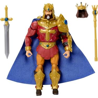 Imagem de Masters of the Universe Masterverse King Randor figura de ação, brinquedo de 17,8 cm do herói de New Eternia de MOTU com capa e armadura, 30 articulações, JBP79