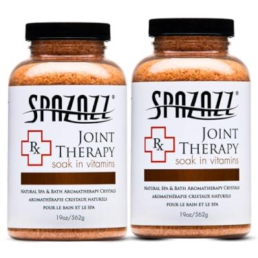 Imagem de Spazazz Terapia para juntas de aromaterapia para banheira de hidromassagem, cristais naturais de sal de banho e spa de 540 ml, 2 pacotes - sais de banho de aromaterapia com magnésio e arnica - seguro