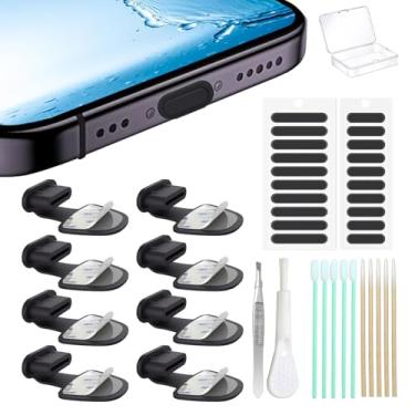 Imagem de Plugue antiperda de poeira tipo C, plugue de poeira USB C, capa de porta, acessórios de telefone com rede de poeira de precisão integrada para iPhone 17/17 Air/17 Pro/17 Max, iPhone 15/16/16 Plus/16