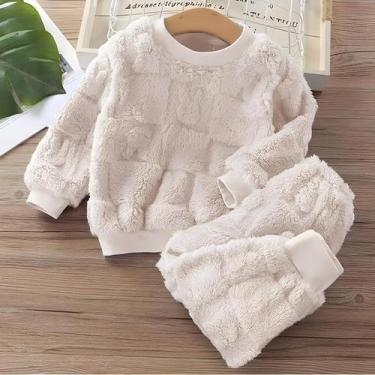 Imagem de Conjunto De Pijamas De Veludo Para Meninos E Meninas, Roupa De Inverno