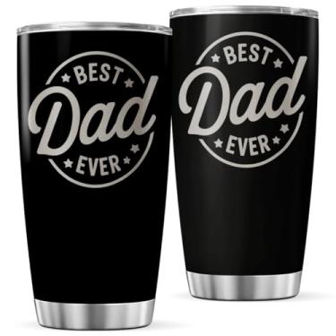 Imagem de KOIXA Copo de aço inoxidável Best Dad Ever de 590 ml, presente de aniversário ou dia dos pais, caneca de café isolada, quente, frio, viagem, exterior, chá, bebida, calor