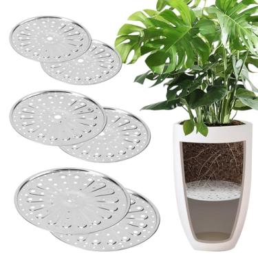 Imagem de KVMORZE Pacote com 6 kit de inserção de plantador de 3 tamanhos, kit de inserções de plantador para vasos grandes com orifícios de drenagem, elevadores de plantas redondos, inserção de vaso de flores