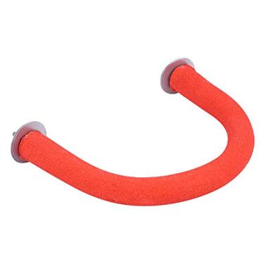 Imagem de Generic Brinquedo de Areia de Quartzo, Suporte de Poleiro de Madeira Com Parafuso para Moagem de Bico, Fácil de Montar e Destacável, Proporciona Lugar Divertido para o Animal de (Vermelho)