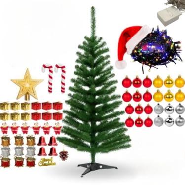 Imagem de áRvore de Natal Pequena Kit áRvore de Natal 120cm + 53 Enfeites Pisca 120 Galhos Decorada Decoração Completa((110V) Kit53 Árvore120+Enfeites)
