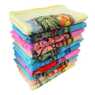 Imagem de Pano De Prato Atacado Color Estampado Kit Com 10 Peças - Pano a Pano