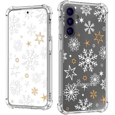 Imagem de COBATREE Capa de telefone de Natal para Samsung S24 FE, capa de Natal transparente com floco de neve protetora à prova de choque capa macia para Samsung S24 FE 6,4 polegadas - floco de neve