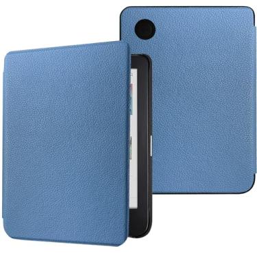 Imagem de Capa para Kobo Clara BW (modelo N365)/Clara Color (modelo N367)/Clara 2E 15.2 cm, capa protetora de couro PU premium ultrafina e leve com função hibernar/despertar automática, azul marinho