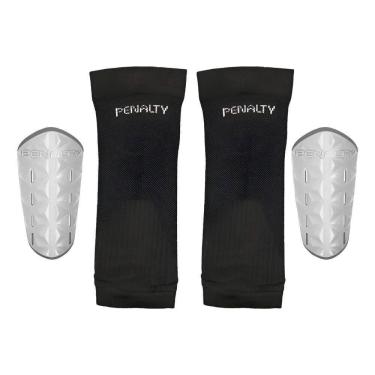 Imagem de Kit Caneleira Futebol + Porta Caneleira Adulto Penalt Branco