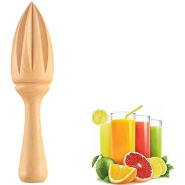Imagem de 1 espremedor de frutas cítricas de madeira – Escareador manual de frutas limão/laranja (16,3 x 3,8 polegadas)