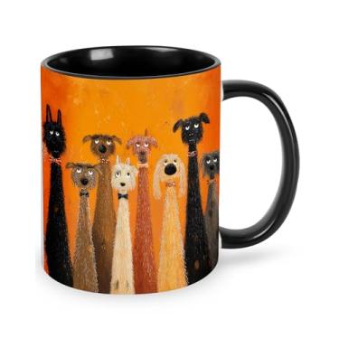 Imagem de Yrebyou Caneca de café para cães novidade xícara de café de cerâmica com alça presentes para mulheres e homens, seguro para micro-ondas para casa ou escritório, 325 ml