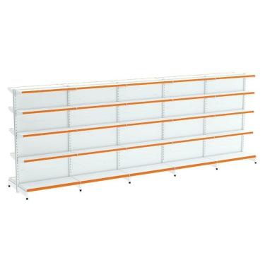 Imagem de Kit 5 Módulos De Gôndolas Centro 1,70 Fit40 Amapá Expositor Branco