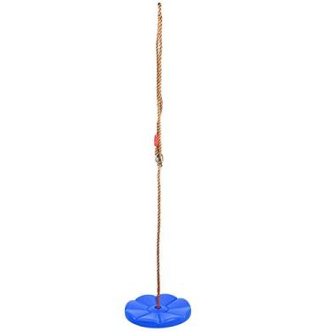 Imagem de Balanço, Cadeira Suspensa de Assento de Corda do Disco de árvore, Plástico Sem Corrosão para Crianças Brinquedos, Equipamento de Jogo Ao Ar Livre Interno (Azul)