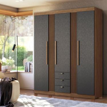 Imagem de Guarda Roupa 4 Portas Amazonas 4.4 Jatoba Grafite