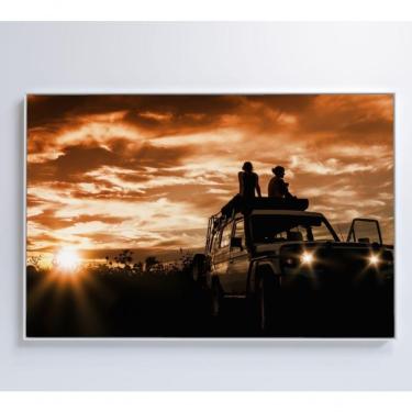 Imagem de Quadro Por Do Sol No Carro 60x40 Cm Adesivo Fotográfico