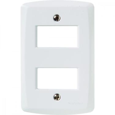 Imagem de Placa 2 Postos Afastados 4x2 Tramontina Lux² Branca