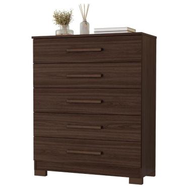 Imagem de Cômoda Cristina Café 5 Gavetas Jcm Movelaria