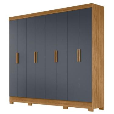 Imagem de Guarda Roupa Casal 8 Portas 4 Gavetas 236cm ágata M07 Freijó-cinza - Mpozenato
