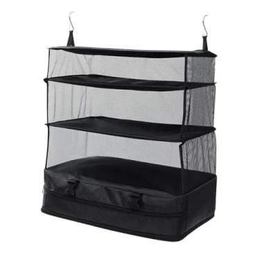 Imagem de Llazsybz Prateleiras Suspensas para Armário, Cubos Organizadores, Organizador de Armário Suspenso para Quarto, Preto, Tamanho real