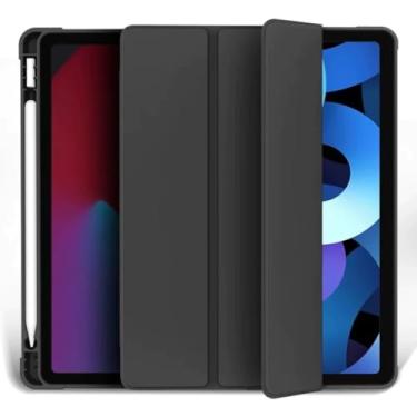 Imagem de Capa tabletCapa ipad magnetico inteligente com slot de canetas compativel Air 2 4 5 10.5 12,9 7 8 9 11 M2 M4 10 geracao A16(iPad Air4/Air5/Air11 M2,preto)