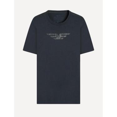 Imagem de Camiseta Ellus Masculina Cotton Fine Easa Ray Classic Azul Marinho-Masculino