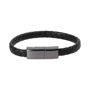 Imagem de Cabo De Carregamento USB Trançado Universal De Couro Para iPhone Samsu