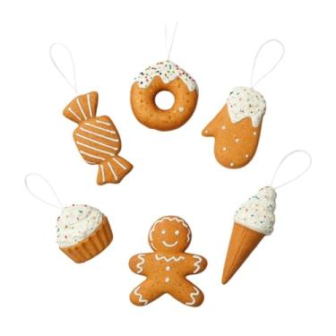 Imagem de Baoblaze Conjunto de 6 peças de decoração natalina de biscoito de gengibre, centros de...