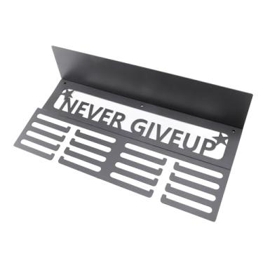 Imagem de Generic Medalha Cabide Expositor Prêmios de Metal Requintado Com Prateleira de Troféus para Corredores Kit Profissional (Preto)