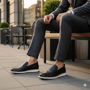 Imagem de Sapato Slip On em Couro Legítimo Masculino Estilo Mocassim Confortável Social-Masculino