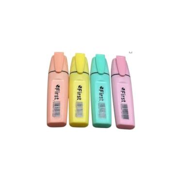 Imagem de First Marca Texto Tons Pastel, Kit com 4 Unidades, Resina Plástica, Tinta à Base de Água, 11 cm x 2,5 cm, 65g