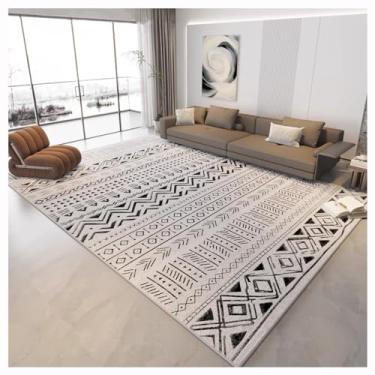 Imagem de SPXMQSS Tapetes de sala de estar, tapetes para quarto, antiderrapante, lavável, tapete que não cai, tapete interno de pelo baixo para quarto, sala de estar, cinza claro