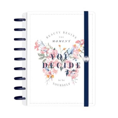 Imagem de Caderno Iscool Disc Inteligente 140 Folhas Butterfly Branco Rosa M+