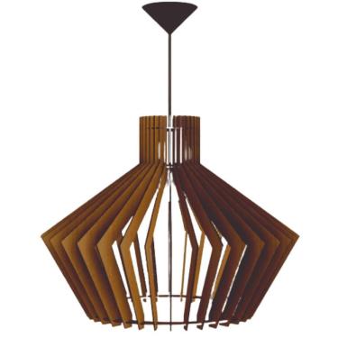 Imagem de Luminária Teto Tipo Pendente Cristal Mdf Completa - Cor:mdf Marrom