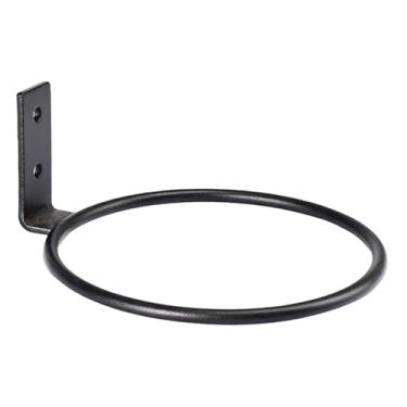 Imagem de UyuECCL 6 peças de suporte de bola de metal preto de 10 cm de diâmetro – Rack de armazenamento universal para basquete, futebol, vôlei e futebol (tela que economiza espaço)