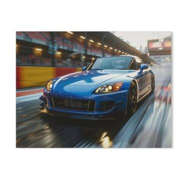 Imagem de HouLaiZhe Carro Esportivo S2000 Jdm Carro Esportes Cool Posters Tela Estética Sala Decoração de Parede Impressões Galeria Sala Decoração de Parede para Quarto Sala de Estar Escritório 18 x 24