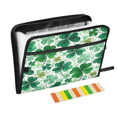 Imagem de Wassud Pasta organizadora de arquivos de papel A4 com quatro folhas, com etiquetas, pasta de arquivo expansível, 13 bolsos