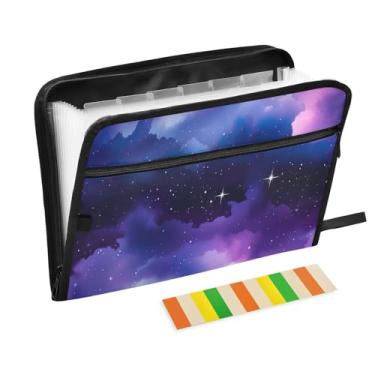 Imagem de Wassud Céu noturno com nuvens sanfonado organizador de arquivos carta a4 pastas de arquivo de papel organizador de documentos fólio com etiquetas pasta de arquivo expansível 13 bolsos