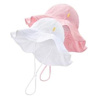Imagem de Chapéu de sol HONGTEYA Baby Toddler Girl UPF 50+ Proteção solar