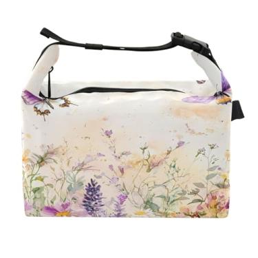 Imagem de STAYTOP Lancheira primavera flores silvestres e borboletas com fivela de alça, lancheira isolada para meninos e meninas, lancheira térmica para trabalho escolar