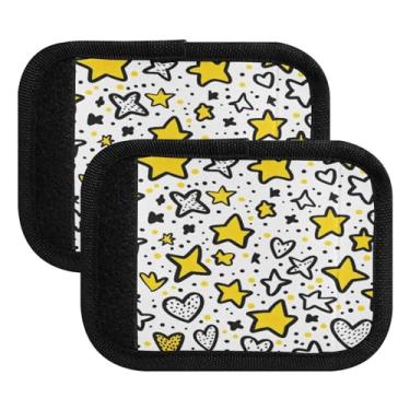 Imagem de Qilmy Lovely Stars Embalagem com 2 identificadores de bagagem Identificadores de Bagagem Capa para carrinho de bebê, mala de viagem, acessórios de viagem de avião632