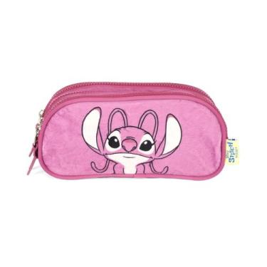 Imagem de Estojo Triplo Stitch Angel Pelúcia Roxo Luxcel ET50064SC Lançamento 20