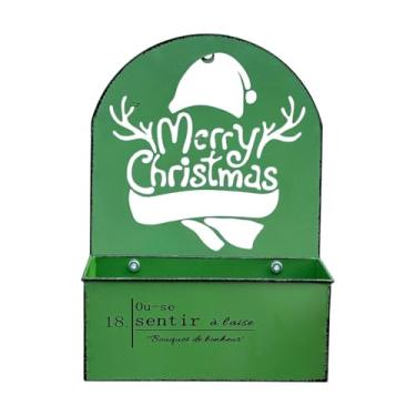 Imagem de KiBcsLic Vaso de Parede para Plantas, Estilo Rústico de Fazenda, para Decoração de Natal E Festas de Fim de Ano, em Ferro, Removível, para Uso Interno E Extern, Chapéu Hollow Verde, Tamanho real