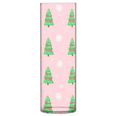 Imagem de Burbuja Vaso de flores de árvore de Natal, não quebrável, alto, redondo, transparente, vaso cilíndrico para decoração de casa, escritório, buquê de casamento