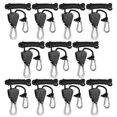 Imagem de 10 unidades de Ratchet Polia Levantamento Ajustável Alta Resistência Clips Corda Apoios Lanyards Travas e Cintas Fixação