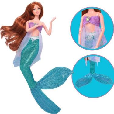 Imagem de Boneca Coleção Sereia Articulada Acessórios Brilhante - Castela