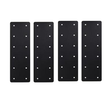 Imagem de I Suporte de poste 2 peças - 12 x 10 '' T placa de remendo plana para madeira 10 x 10 x 15 | Suportes de pérgola resistentes revestidos com pó preto | Suporte de viga em T (formato 4 I)