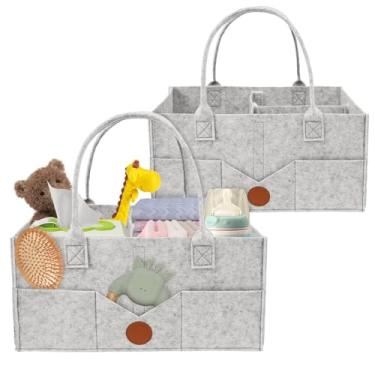 Imagem de Organizador de fraldas para bebês, cesta de armazenamento de berçário, itens essenciais para recém-nascidos, decoração de berçário para meninos ou meninas, adequado para armazenar fraldas, lenços